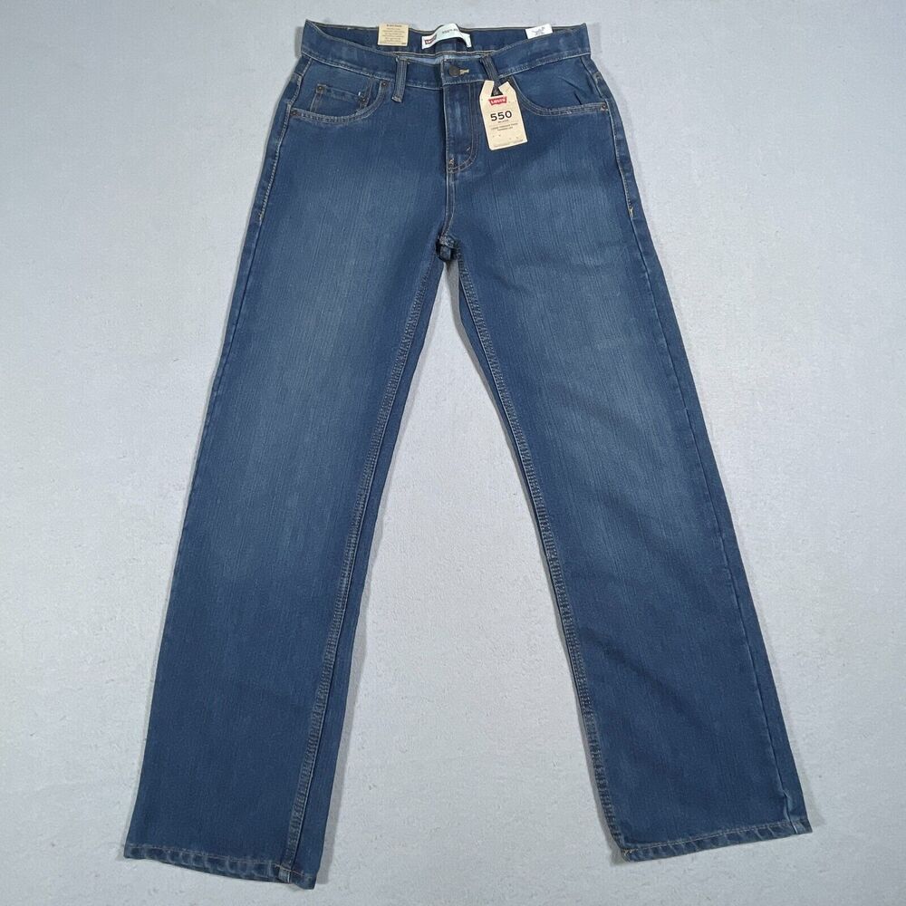 Levi 550 Relaxed Fit Jeans Youth 29x29 Tapered Leg Blue Casual Workwear NWT